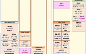 Les nouvelles horaires ! (Rentrée le 25 aout ;) )