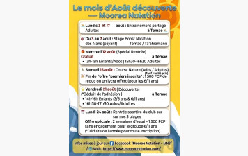 Le mois d'Août découverte